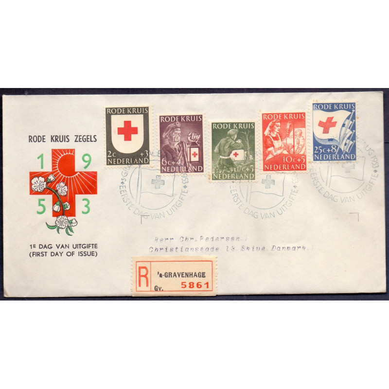 Nederland 1953. FDC GRAVENHAGEN 24 AUG 1953 E14 AFA nr 615-19
