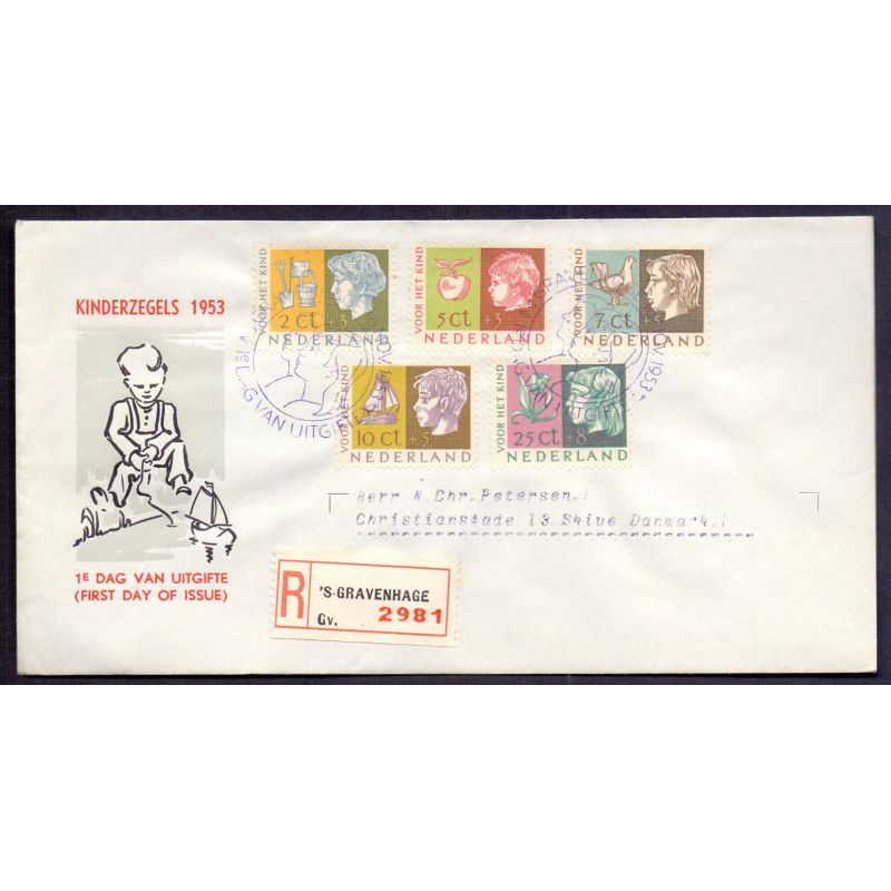 Nederland 1953. FDC GRAVENHAGEN 16 NOV 1953 E15 AFA nr 633-37