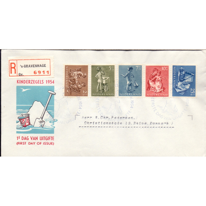 Nederland 1954. FDC GRAVENHAGE 15 NOV 1954 E 19 AFA nr 650-54