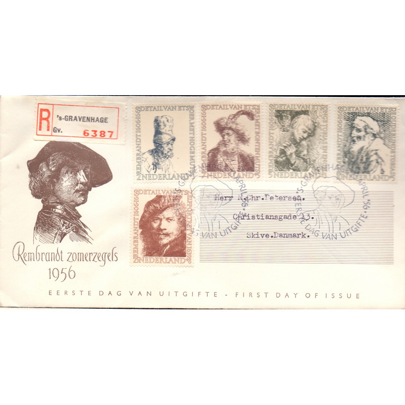 Nederland 1956. FDC GRAVENHAGE 23 APR 1956 E23 AFA nr 672-76