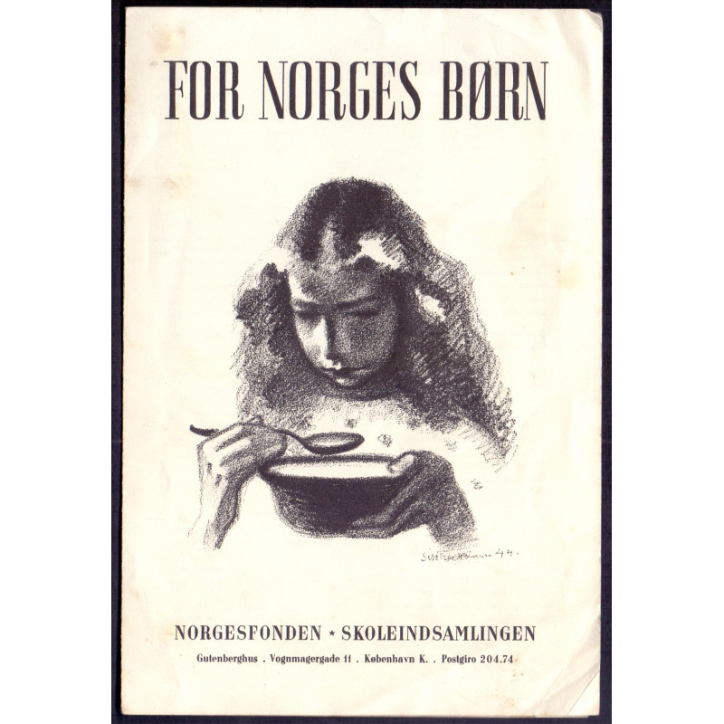 Mærkater. “For Norges Børn”, 3 kr. sort/rød. 9 stk. opsat på “Faderskabsbrev” i officiel folder