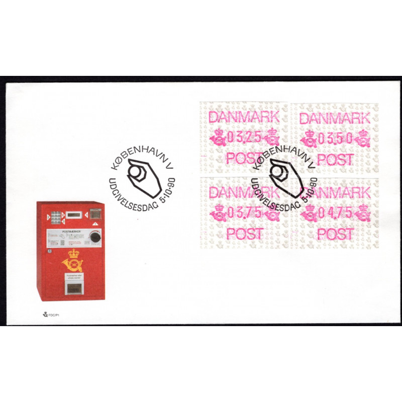 1990. FDC med 4 værdier 3,25-4,75