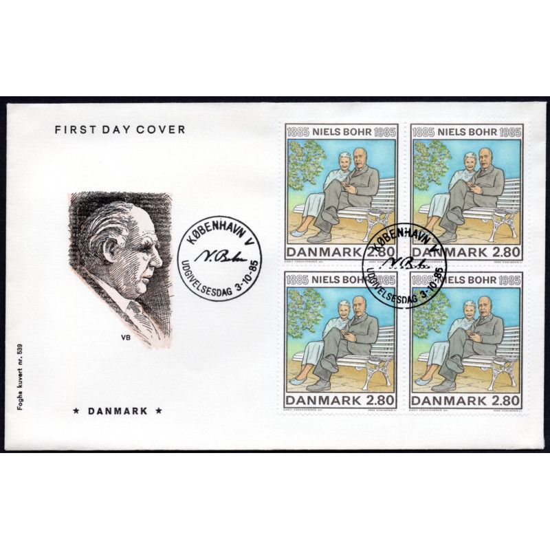 1985. Niels Bohr. Variant. AFA nr. 842x stempelt FDC