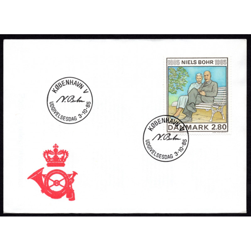1985. Niels Bohr. Variant. AFA nr. 842x stempelt FDC