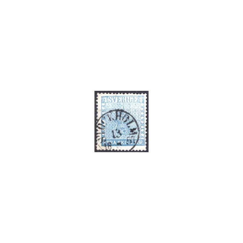 Sverige. 1855. 4 sk. Banco blå, AFA nr. 2, Facit 2h med Sjøman attest