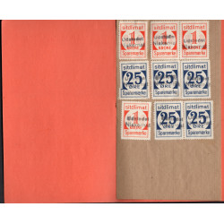 1942. SPAREMÆRKEBOG. Grøngrå udgave med 44 stk. 25 øre SITDLIMAT SPAREMÆRKE fra 15/12 1942 med Nystrøm Nanortalik