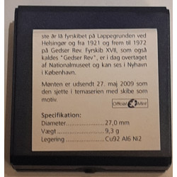 Tema mønt FYRSKIB XVII, 20 kr. 2009 i kvalitet proof, og æske