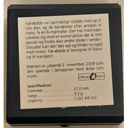 Tema mønt FÆRØBÅDE, 20 kr. 2009 i kvalitet proof, og æske