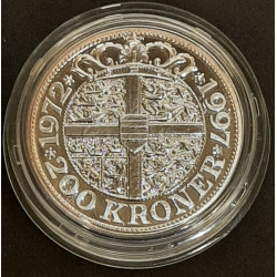 Dr. Margrethe II 25-års regeringsjubilæum. 200 kr. 1997