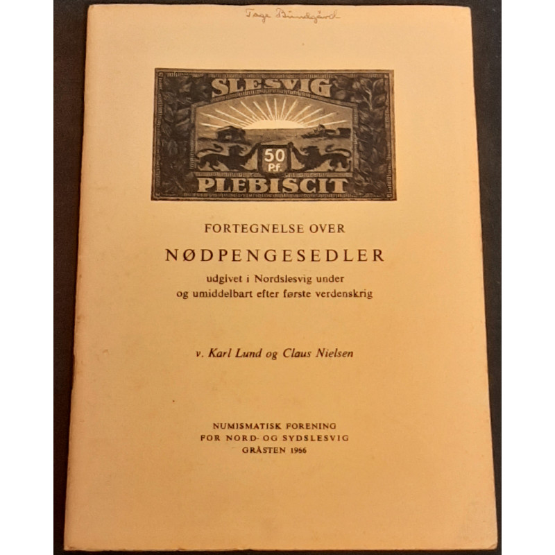 Nødpenge "Fortegnelse over" v. Karl Lund og Claus Nielsen Gråsten 1966