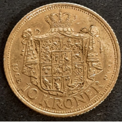 Frederik VIII. 10 kr. 1908 guldmønt goldcoin