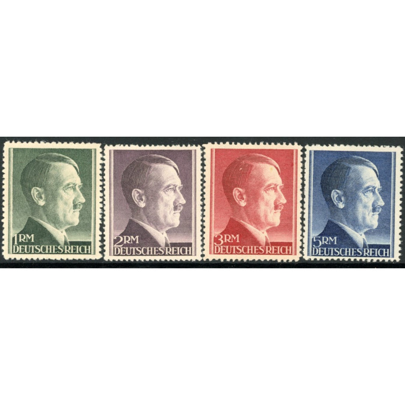 Rige. 1942. Adolf Hitler, suppleringsværdier. AFA nr. 804-807 **     st. used