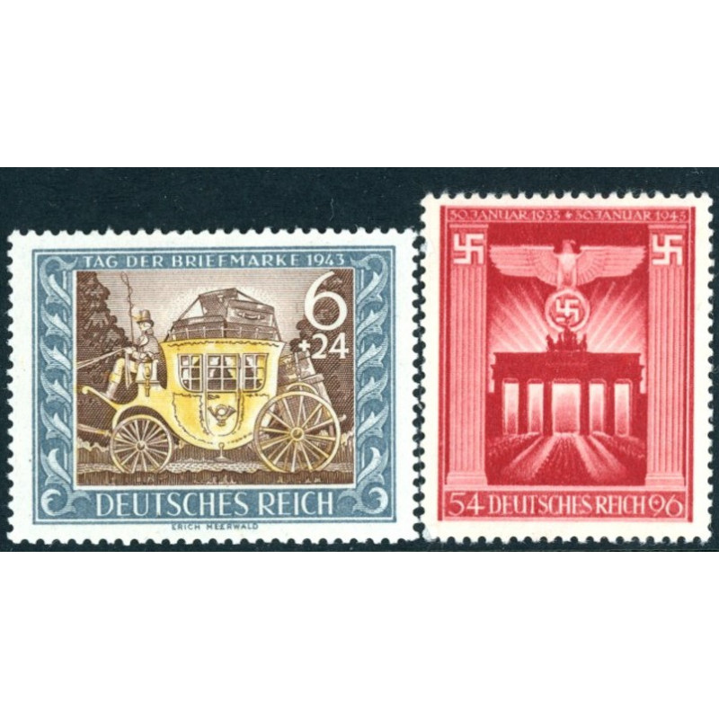 Rige. 1943. Frimærkets dag & Magtovertagelses jubilæum. AFA nr. 821-22 **    st. used