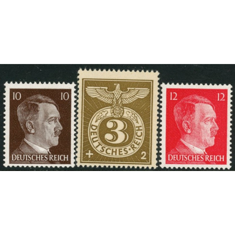 Rige. 1943. Adolf Hitler & Afstemplingsmærke. AFA nr. 823-25 **    st. used