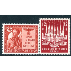 Rige. 1943. Lübeck & 9 november mindemærke. AFA nr. 857-58 **   st. used