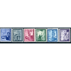 Rige. 1944. Postens velgørenhedsmærker. AFA nr. 883-88 **   st. used