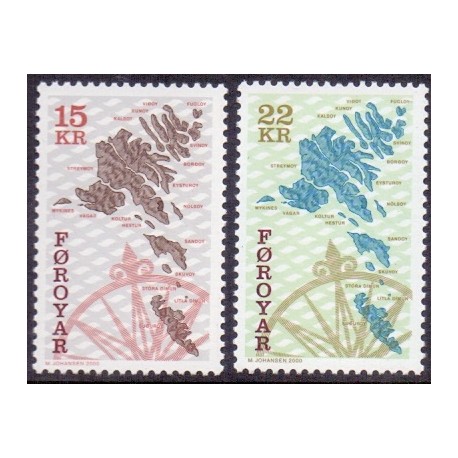 Færøerne 2000. Havbunde AFA nr. 370-1 komplet postfrisk