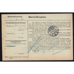 1921. Indkasserings-Postanvisning med 5 og 40 Øre Chr. X
