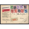 1918. Adressebrev for Ilpakke med 5,10, 15, 20 og 50 øre Chr. X