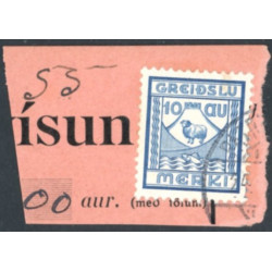Island. 1935. GREIDSLU MERKI 10 AU. 3 forskellige annulleringer