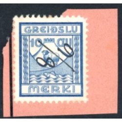 Island. 1935. GREIDSLU MERKI 10 AU. 3 forskellige annulleringer