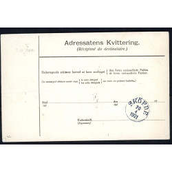 1921. International adressekort med 2 kr, og 50 Øre, Chr. X til Sverige