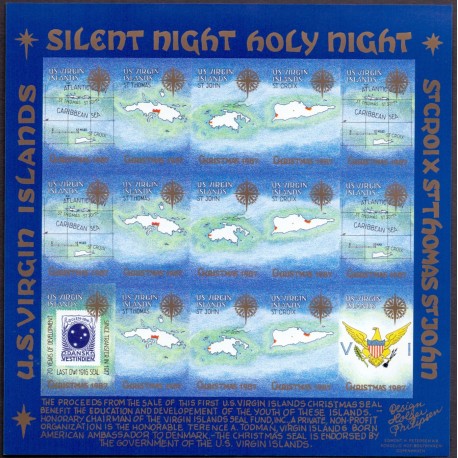 US Virgin Islands 1987 Scalatryk ialt 11 ark inkl. UTAKKET, postfrisk