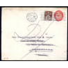 1927. Opfrankeret helsagskuvert (KL-40) til Spanien, retur som ubekendt.