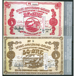 2017. 20-39,00 kr. Gamle Grønlandske pengesedler. Miniark. AFA nr. 759-60 **  postfrisk  stemplet FDC