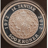 Margrethe II 40-års regeringsjubilæum. 500 kr. 2012 SØLVMØNT