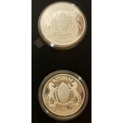 BOTSWANA, SILVER, 5 and 10 PULA, 1978, PROOF, i tilhørende æske,