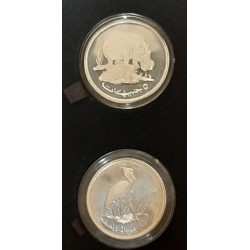 SUDAN, SILVER, 2½ og 5 pound, 1976, PROOF, i tilhørende æske,