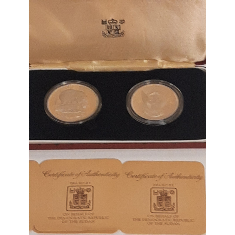 SUDAN, SILVER, 2½ og 5 pound, 1976, PROOF, i tilhørende æske,