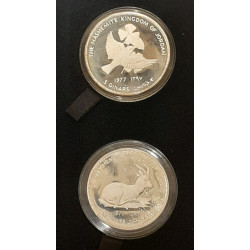 JORDAN, SILVER, 2½ og 5 Dinars, 1977, PROOF, i tilhørende æske,