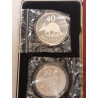 GAMBIA, SILVER, 20 og 40 Dalasiss 1977, PROOF, i tilhørende æske,