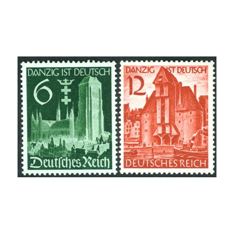 Rige. 1939. Danzig genforening. AFA nr. 709-10 **   stemplet (o)