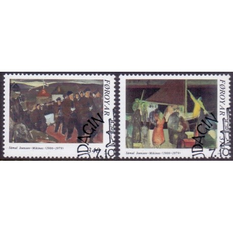 Færøerne 1991 Malerier AFA nr. 217-20 komplet postfrisk