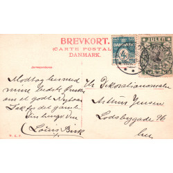 Glædeligt Nytår, med Ur, brugt med julemærke 1906 (WKF)