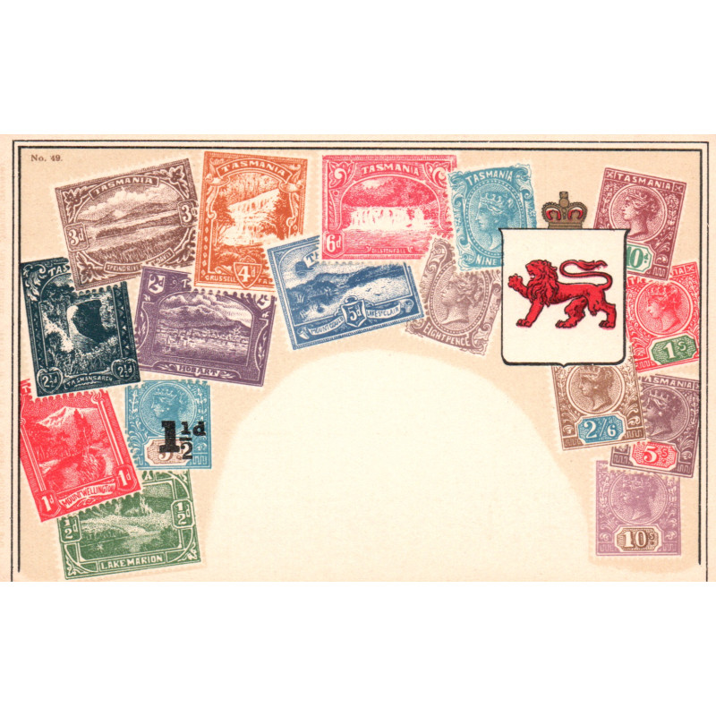 Tasmania. Frimærkepostkort/Stamp postcard, Ottmar Zieher, ubrugt