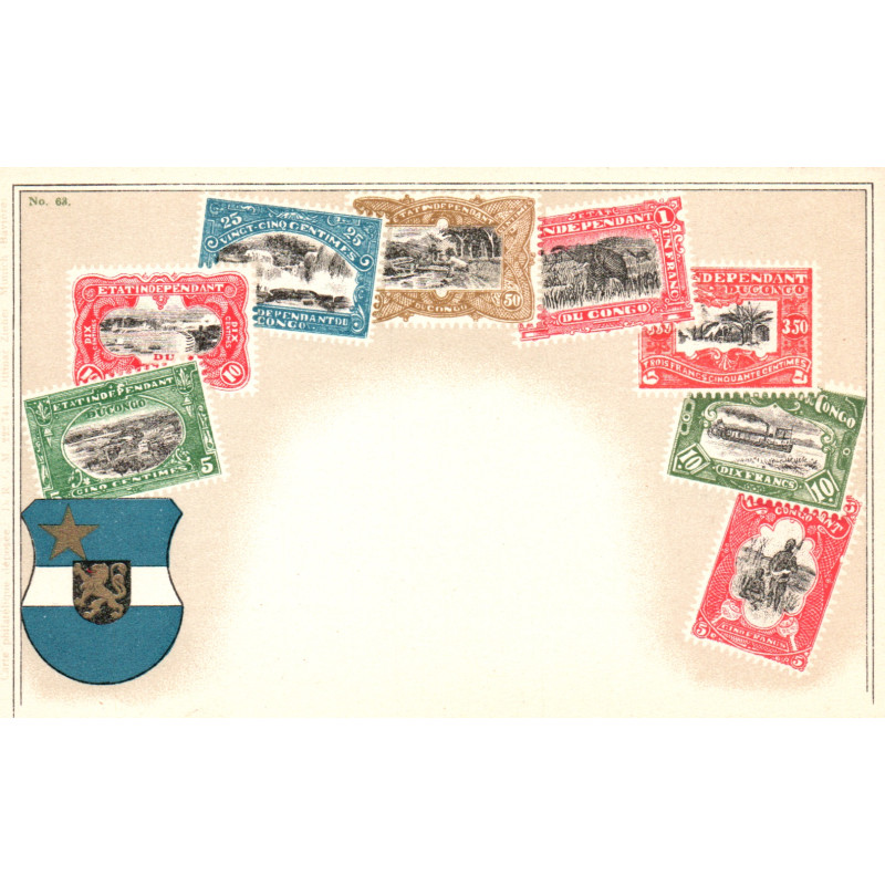 Congo. Frimærkepostkort/Stamp postcard, Ottmar Zieher, ubrugt