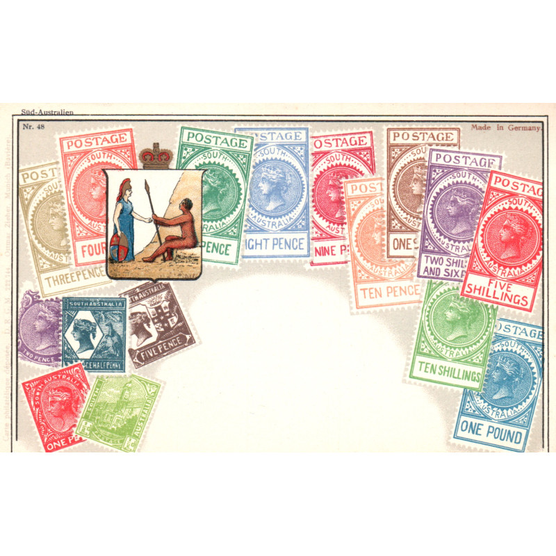 Australia. Frimærkepostkort/Stamp postcard, Ottmar Zieher, ubrugt