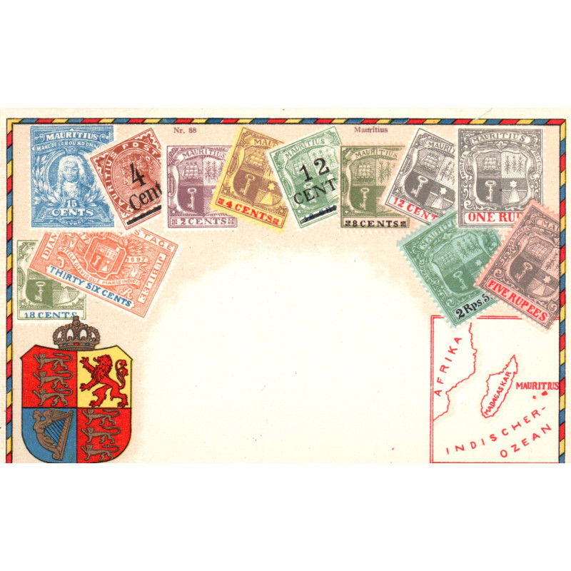 Mauritius. Frimærkepostkort/Stamp postcard, Ottmar Zieher, ubrugt