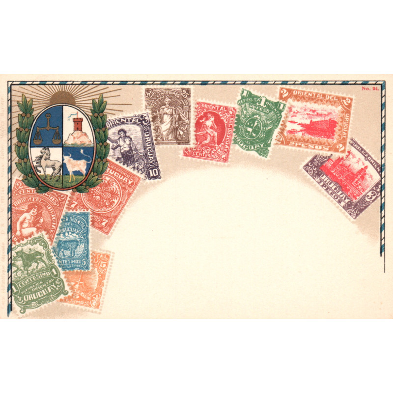 Uruguay. Frimærkepostkort/Stamp postcard, Ottmar Zieher, ubrugt