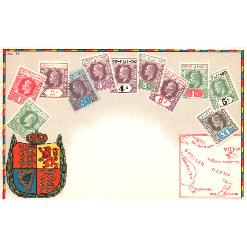 Fiji. Frimærkepostkort/Stamp postcard, Ottmar Zieher, ubrugt