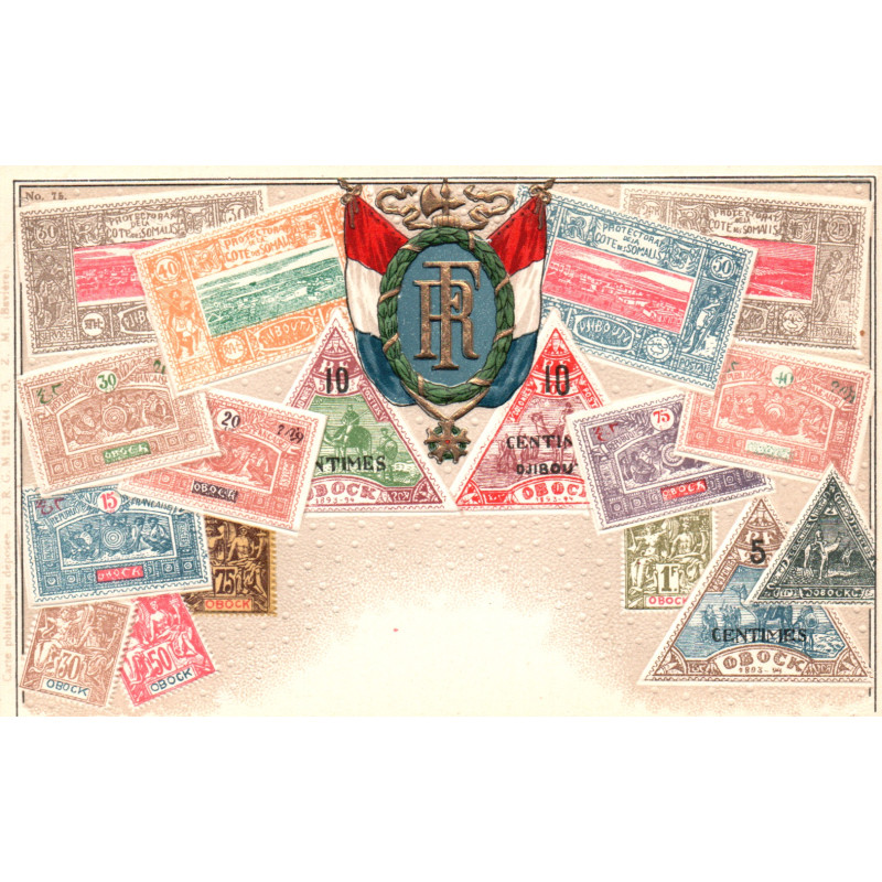 Francaise Somalis. Frimærkepostkort/Stamp postcard, Ottmar Zieher, ubrugt