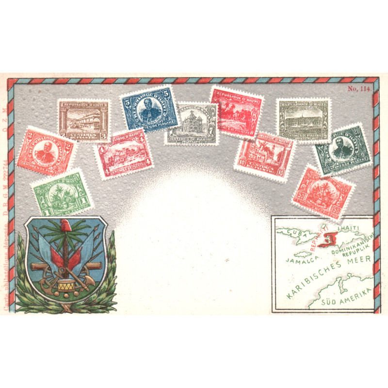 D' Haiti.. Frimærkepostkort/Stamp postcard, Ottmar Zieher, ubrugt