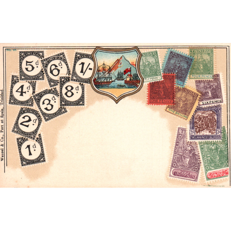 Trinidad. Frimærkepostkort/Stamp postcard, Ottmar Zieher, ubrugt