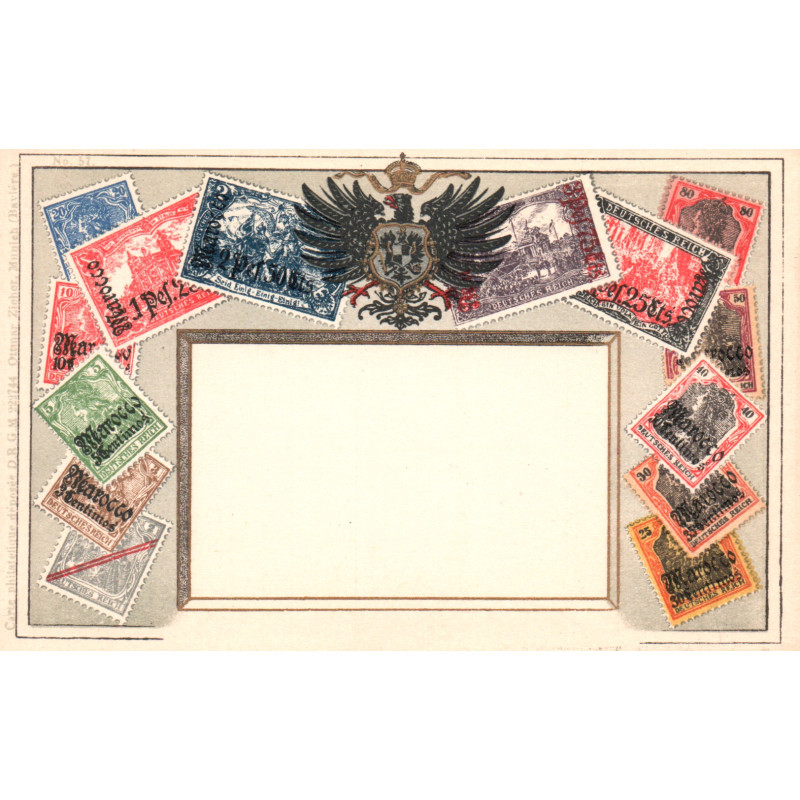 Morocco. Frimærkepostkort/Stamp postcard, Ottmar Zieher, ubrugt