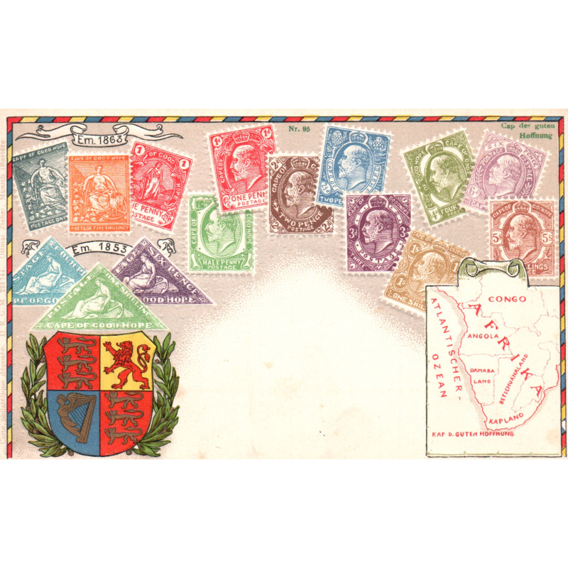 Cape of Good Hope. Frimærkepostkort/Stamp postcard, Ottmar Zieher, ubrugt