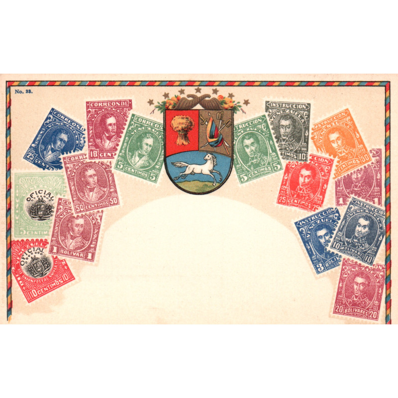 Venezuela. Frimærkepostkort/Stamp postcard, Ottmar Zieher, ubrugt